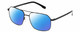 Profile View of BOLLE NAVIS Designer Polarized Reading Sunglasses with Custom Cut Powered Blue Mirror Lenses in Matte Gunmetal Black Mens Panthos Full Rim Metal 58 mm