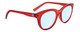 Profile View of SPY Optics Boundless Designer Blue Light Blocking Eyeglasses in Cherry Red Crystal Unisex Cat Eye Full Rim Acetate 53 mm