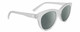 Profile View of SPY Optics Boundless  Designer Polarized Reading Sunglasses with Custom Cut Powered Smoke Grey Lenses in Matte Clear Crystal Unisex Cat Eye Full Rim Acetate 53 mm