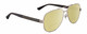 Profile View of Gucci GG0528S Designer Polarized Reading Sunglasses with Custom Cut Powered Sun Flower Yellow Lenses in Ruthenium Silver Black Crystal Unisex Pilot Full Rim Metal 63 mm
