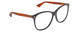 Profile View of Gucci GG0024S Designer Progressive Lens Blue Light Blocking Eyeglasses in Gloss Black Brown Havana Unisex Square Full Rim Acetate 58 mm