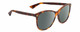 Profile View of Gucci GG0024S Designer Polarized Sunglasses with Custom Cut Smoke Grey Lenses in Brown Tortoise Havana Unisex Square Full Rim Acetate 58 mm
