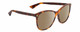 Profile View of Gucci GG0024S Designer Polarized Reading Sunglasses with Custom Cut Powered Amber Brown Lenses in Brown Tortoise Havana Unisex Square Full Rim Acetate 58 mm