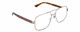 Profile View of Gucci GG0529S Designer Progressive Lens Blue Light Blocking Eyeglasses in Ruthenium Silver Tortoise Havana Unisex Pilot Full Rim Metal 60 mm