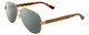 Profile View of Gucci GG0528S Designer Polarized Sunglasses with Custom Cut Smoke Grey Lenses in Gold Tortoise Havana Unisex Pilot Full Rim Metal 63 mm