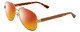 Profile View of Gucci GG0528S Designer Polarized Sunglasses with Custom Cut Red Mirror Lenses in Gold Tortoise Havana Unisex Pilot Full Rim Metal 63 mm