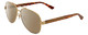 Profile View of Gucci GG0528S Designer Polarized Sunglasses with Custom Cut Amber Brown Lenses in Gold Tortoise Havana Unisex Pilot Full Rim Metal 63 mm