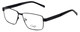 Profile View of Dale Earnhardt, Jr. DJ6816 Designer Progressive Lens Blue Light Blocking Eyeglasses in Satin Black Unisex Rectangular Full Rim Stainless Steel 60 mm