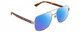 Profile View of Gucci GG0529S Designer Polarized Reading Sunglasses with Custom Cut Powered Blue Mirror Lenses in Ruthenium Silver Tortoise Unisex Square Full Rim Metal 60 mm