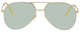 Front View of Gucci GG0356S Unisex Aviator Designer Sunglasses Gold Yellow Crystal/Green 59 mm