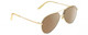 Profile View of Gucci GG0356S Designer Polarized Sunglasses with Custom Cut Amber Brown Lenses in Gold Unisex Pilot Full Rim Metal 59 mm