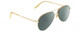 Profile View of Gucci GG0356S Designer Polarized Sunglasses with Custom Cut Smoke Grey Lenses in Gold Unisex Pilot Full Rim Metal 59 mm