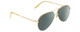 Profile View of Gucci GG0356S Designer Polarized Reading Sunglasses with Custom Cut Powered Smoke Grey Lenses in Gold Unisex Pilot Full Rim Metal 59 mm
