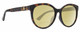 Profile View of Gucci GG0636SK Designer Polarized Reading Sunglasses with Custom Cut Powered Sun Flower Yellow Lenses in Tortoise Havana Gold Ladies Round Full Rim Acetate 56 mm