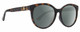 Profile View of Gucci GG0636SK Designer Polarized Reading Sunglasses with Custom Cut Powered Smoke Grey Lenses in Tortoise Havana Gold Ladies Round Full Rim Acetate 56 mm