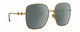 Profile View of Gucci GG0879S Designer Polarized Reading Sunglasses with Custom Cut Powered Smoke Grey Lenses in Gold Ladies Square Full Rim Metal 61 mm
