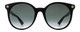 Front View of Gucci GG0091S Women's Round Designer Sunglasses in Black Gold/Grey Gradient 52mm
