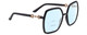 Profile View of Gucci GG0890S Designer Progressive Lens Blue Light Blocking Eyeglasses in Shiny Black Gold Ladies Hexagonal Full Rim Acetate 55 mm