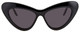 Front View of Gucci GG0895S Women's Cat Eye Designer Sunglasses in Gloss Black Gold/Grey 54 mm