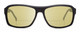 Profile View of Reptile Hawksbill Designer Polarized Reading Sunglasses with Custom Cut Powered Sun Flower Yellow Lenses in Matte Black Unisex Rectangular Full Rim Acetate 58 mm