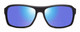 Profile View of Reptile Hawksbill Designer Polarized Reading Sunglasses with Custom Cut Powered Blue Mirror Lenses in Matte Black Unisex Rectangular Full Rim Acetate 58 mm