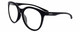 Profile View of Smith Optics Bayside-807 Designer Progressive Lens Blue Light Blocking Eyeglasses in Gloss Black Ladies Round Full Rim Acetate 54 mm
