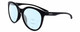 Profile View of Smith Optics Bayside-807 Designer Progressive Lens Blue Light Blocking Eyeglasses in Gloss Black Ladies Round Full Rim Acetate 54 mm