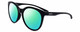 Profile View of Smith Optics Bayside-807 Designer Polarized Reading Sunglasses with Custom Cut Powered Green Mirror Lenses in Gloss Black Ladies Round Full Rim Acetate 54 mm