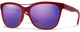 Profile View of Smith Optics Cavalier Cat Eye Sunglass Red Gunmetal/Chromapop Purple Mirror 55mm
