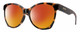 Profile View of Smith Optics Fairground-086 Designer Polarized Sunglasses with Custom Cut Red Mirror Lenses in Dark Tortoise Havana Brown Amber Ladies Round Full Rim Acetate 55 mm