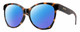 Profile View of Smith Optics Fairground-086 Designer Polarized Reading Sunglasses with Custom Cut Powered Blue Mirror Lenses in Dark Tortoise Havana Brown Amber Ladies Round Full Rim Acetate 55 mm