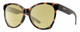Profile View of Smith Optics Fairground-086 Designer Polarized Reading Sunglasses with Custom Cut Powered Sun Flower Yellow Lenses in Dark Tortoise Havana Brown Amber Ladies Round Full Rim Acetate 55 mm