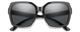 Front View of Smith Optics Flare-807 Women Square Designer Sunglasses in Black/Smoke Grey 57mm