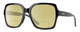 Profile View of Smith Optics Flare-807 Designer Polarized Reading Sunglasses with Custom Cut Powered Sun Flower Yellow Lenses in Gloss Black Ladies Square Full Rim Acetate 57 mm