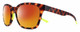 Profile View of Smith Optics Founder-A84 Designer Polarized Sunglasses with Custom Cut Red Mirror Lenses in Matte Tortoise Havana Neon Yellow Unisex Panthos Full Rim Acetate 55 mm