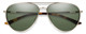 Front View of Smith Optics Layback-J5G Unisex Aviator Sunglasses Gold Tortoise/Grey Green 60mm