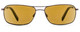 Front View of Reptile Gomek Unisex Rectangle Designer Polarized Sunglasses Espresso/Brown 60mm