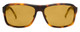 Front View of Reptile Hawksbill Unisex Rectangle Polarized Sunglass Tortoise/Amber Brown 58 mm