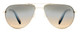Front View of Reptile Indo Womens Aviator Polarized Sunglasses Gold Plated/Brown Gradient 58mm