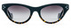 Front View of Reptile Stiletto Cat Eye Polarized Sunglasses Black Tortoise/Grey Gradient 50 mm