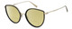 Profile View of Levi's Timeless LV5011S Designer Polarized Reading Sunglasses with Custom Cut Powered Sun Flower Yellow Lenses in Gloss Black Gold Ladies Cat Eye Full Rim Metal 56 mm