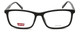 Front View of Levi's Seasonal LV1018 Designer Reading Eye Glasses with Custom Cut Powered Lenses in Gloss Black Unisex Rectangular Full Rim Acetate 55 mm