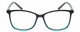 Front View of Lulu Guinness LR79 Designer Reading Eye Glasses with Custom Cut Powered Lenses in Black Teal Blue Crystal Fade Ladies Square Full Rim Acetate 54 mm