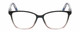 Front View of Lulu Guinness LR81 Designer Reading Eye Glasses with Custom Cut Powered Lenses in Black Blush Pink Crystal Fade Floral Ladies Cat Eye Full Rim Acetate 53 mm
