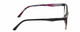 Side View of Lulu Guinness LR81 Designer Blue Light Blocking Eyeglasses in Black Blush Pink Crystal Fade Floral Ladies Cat Eye Full Rim Acetate 53 mm
