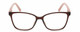 Front View of Lulu Guinness LR81 Designer Reading Eye Glasses with Custom Cut Powered Lenses in Crystal Brown Pink Ladies Cat Eye Full Rim Acetate 53 mm