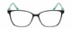 Front View of Lulu Guinness LR81 Women Cateye Reading Glasses Black on Teal Green Crystal 53mm