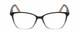 Front View of Lulu Guinness LR83 Designer Reading Eye Glasses with Custom Cut Powered Lenses in Black Blush Pink Crystal Fade Ladies Cat Eye Full Rim Acetate 53 mm