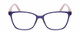 Front View of Lulu Guinness LR83 Cat Eye Designer Reading Glasses in Purple Pink Crystal 53 mm