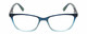 Front View of Lulu Guinness LR84 Designer Reading Eye Glasses with Custom Cut Powered Lenses in Navy Blue Crystal Fade Floral Ladies Cat Eye Full Rim Acetate 53 mm